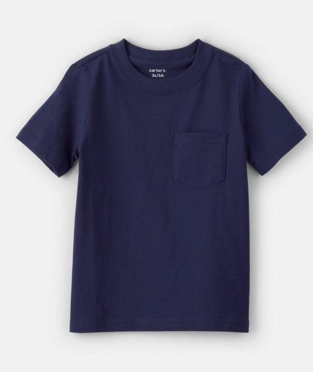 Camiseta Azul Marinho Bolso Carter's