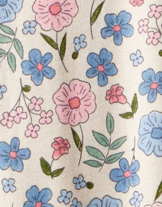 Pijama Algodão Floral Off White Carter's