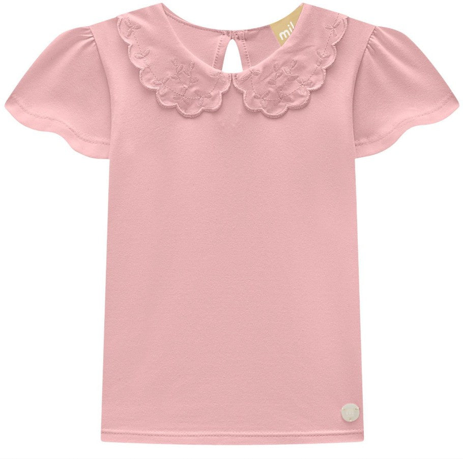 Blusa Rosa Milon Bordada