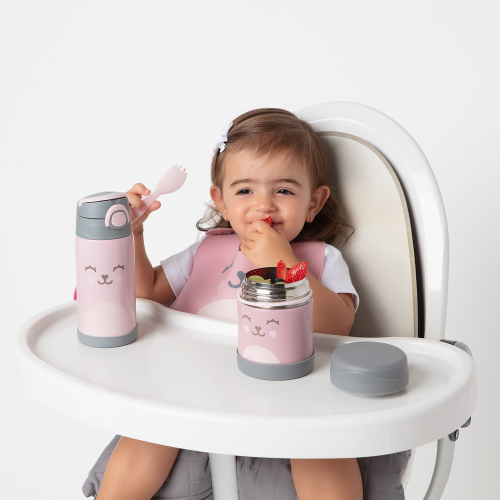 Copo Térmico Parede Dupla Gumy Rosa Buba