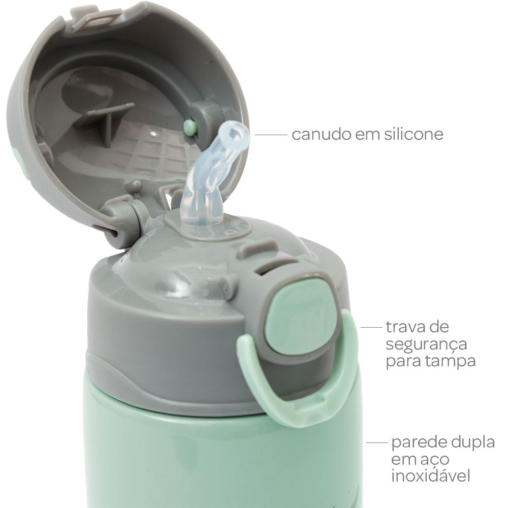 Copo Térmico Parede Dupla Gumy Verde Buba