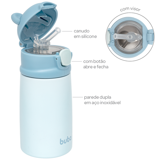 Copo Térmico Parede Dupla Ursinho Azul Buba