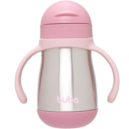 Copo Térmico Parede Dupla Com Alça Rosa Buba