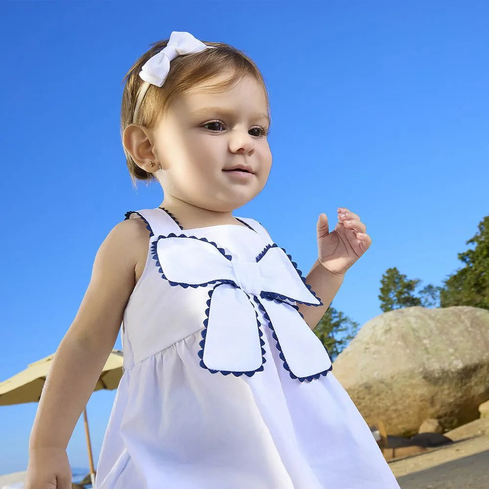 Conjunto Bebê Menina Azul Laço Milon