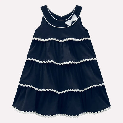 Vestido Infantil Menina Azul em Algodão Milon