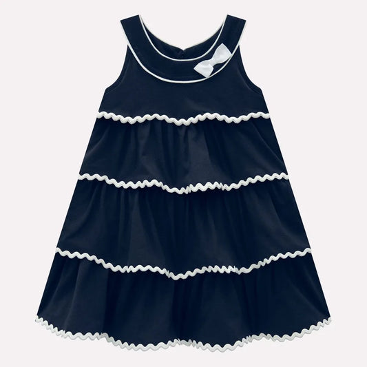 Vestido Infantil Menina Azul em Algodão Milon