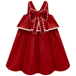 Vestido Infantil Menina Vermelho Laço Milon