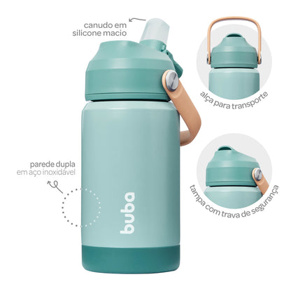 Copo Térmico Parede Dupla Com Canudo Forest Buba