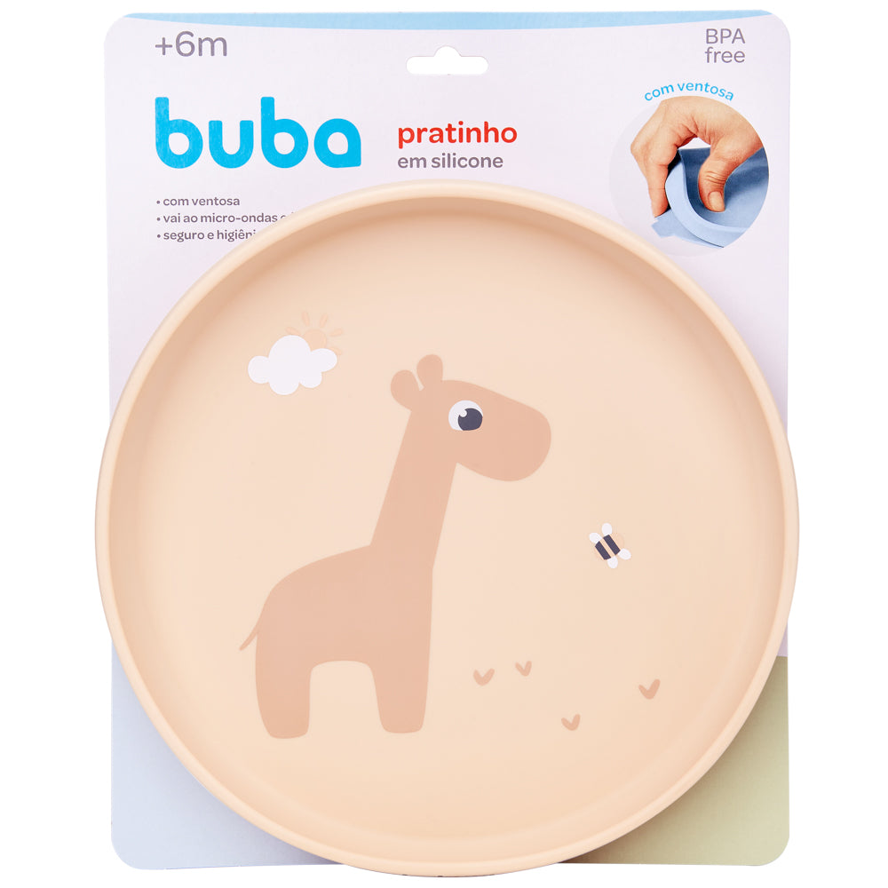 Prato em Silicona com Ventosa Cloudy Bege Buba