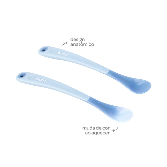 Kit Colheres Termossensíveis Azul Buba