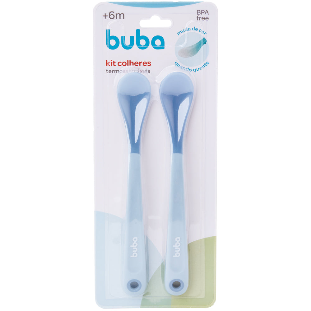 Kit Colheres Termossensíveis Azul Buba