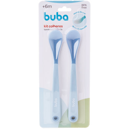 Kit Colheres Termossensíveis Azul Buba