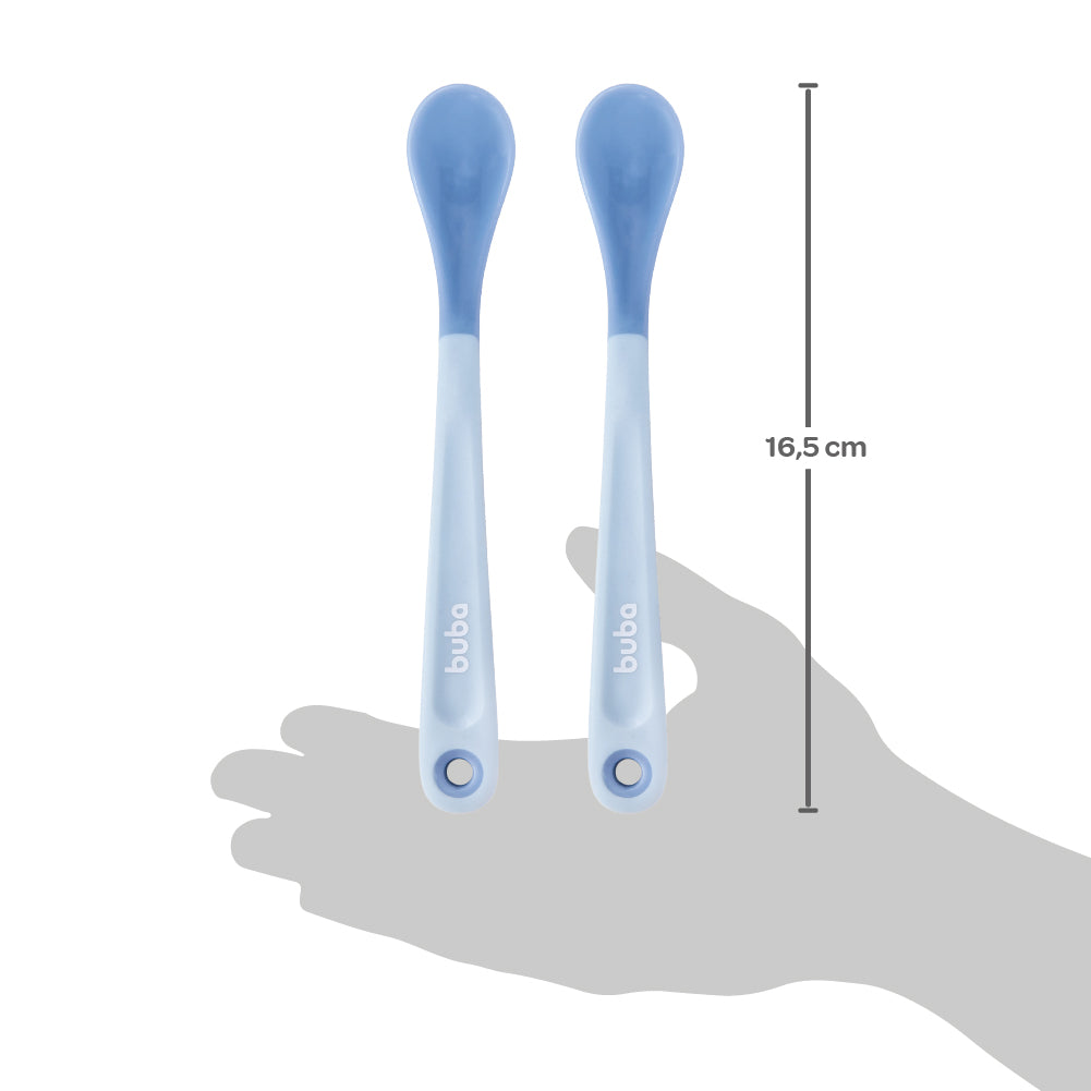 Kit Colheres Termossensíveis Azul Buba