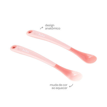 Kit Colheres Termossensíveis Rosa Buba
