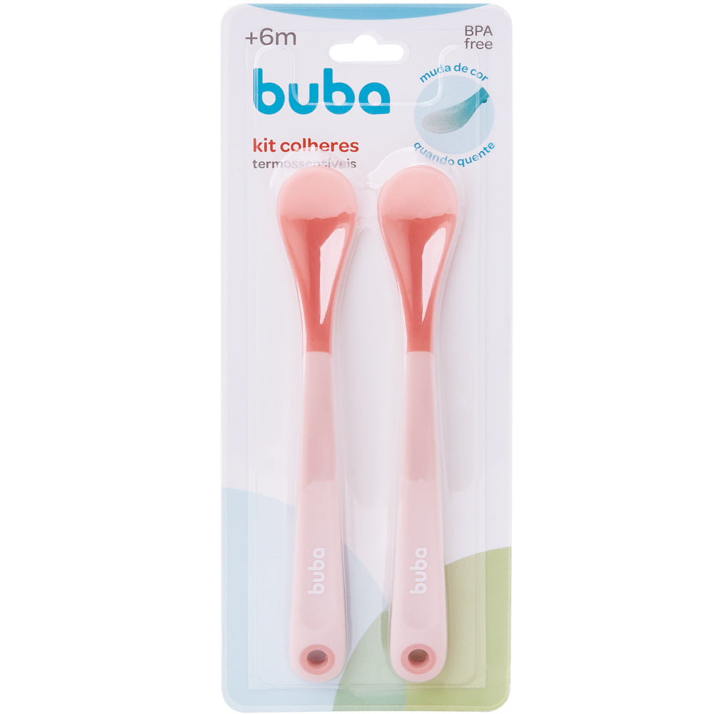 Kit Colheres Termossensíveis Rosa Buba