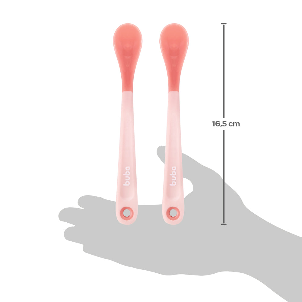Kit Colheres Termossensíveis Rosa Buba