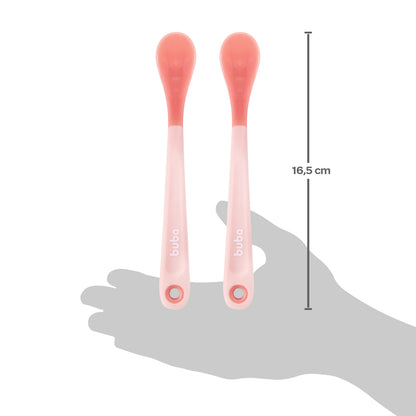 Kit Colheres Termossensíveis Rosa Buba