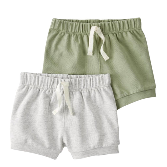 Conjunto 2 Shorts Cinza e Verde Carter's