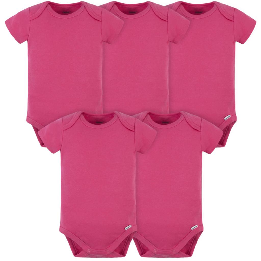 Body Manga Curta Rosa Escuro Gerber