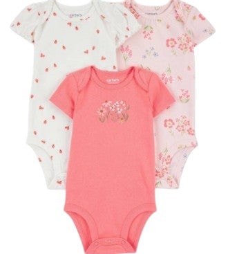 Conjunto de Bodys Floral e Joaninha Carter's