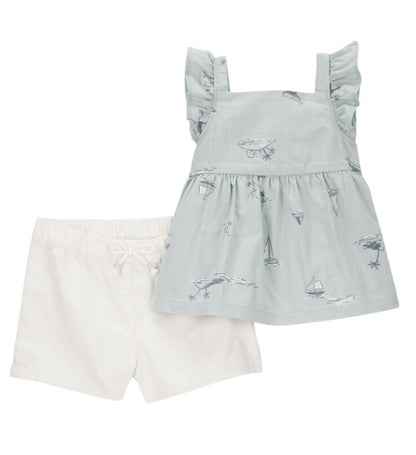 Conjunto Azul/Branco Carter's