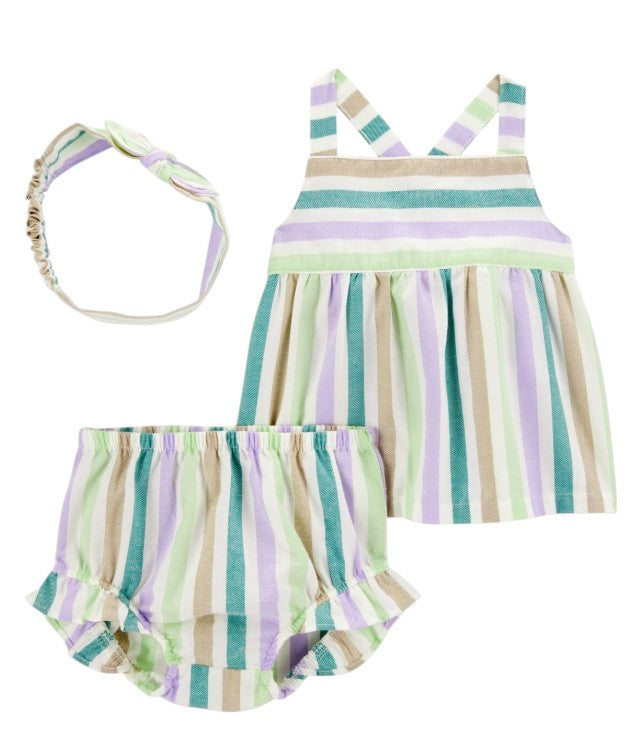 Conjunto de roupa listrada Carter's