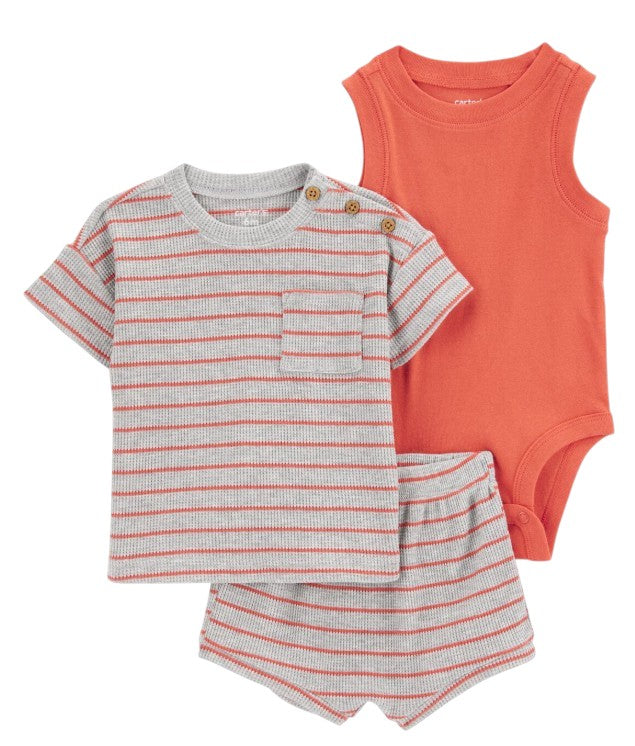 Conjunto de Roupa Listrada/Laranja Carter's