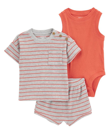 Conjunto de Roupa Listrada/Laranja Carter's