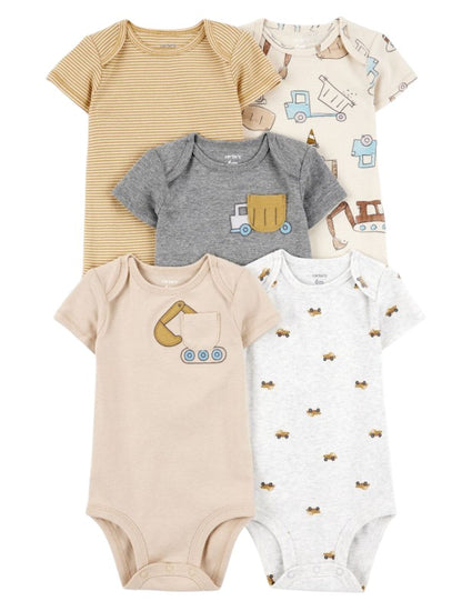 Conjunto de 5 Bodys Construção Carter's