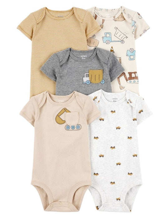 Conjunto de 5 Bodys Construção Carter's