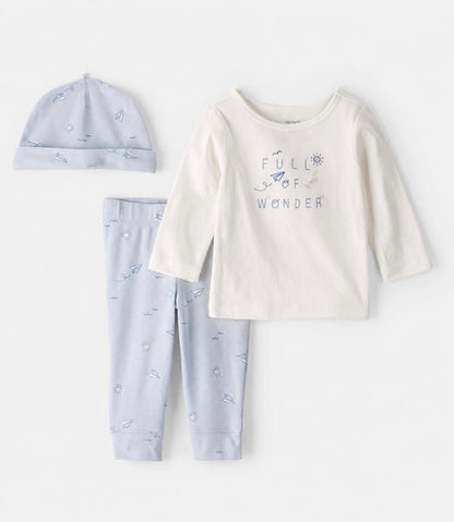 Conjunto Azul Com Touca Carter's
