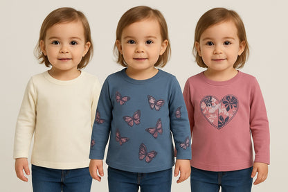 Conjunto 3 blusas Manga Longa GAP