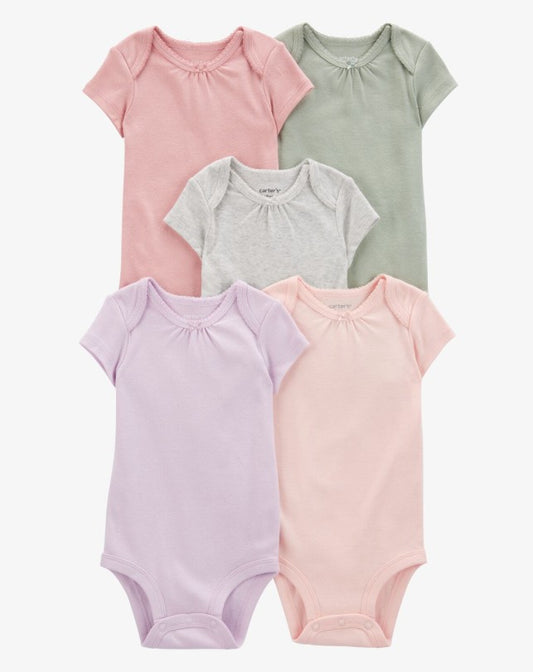 Conjunto Body Manga Curta Tons Neutros Carter's