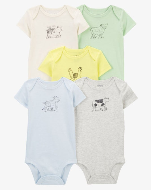 Conjunto Body Animais Tons Claros Carter's