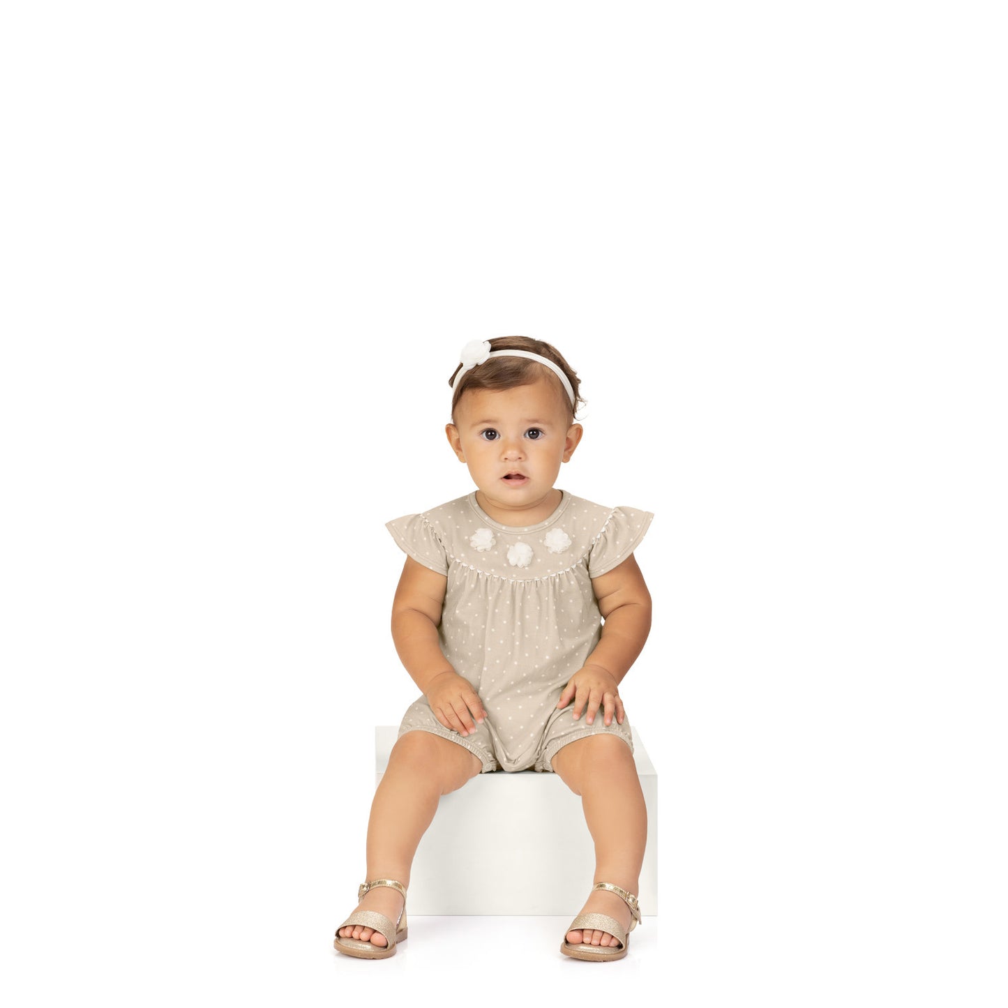 Macaquinho Bebê Menina Nude Póa Milon