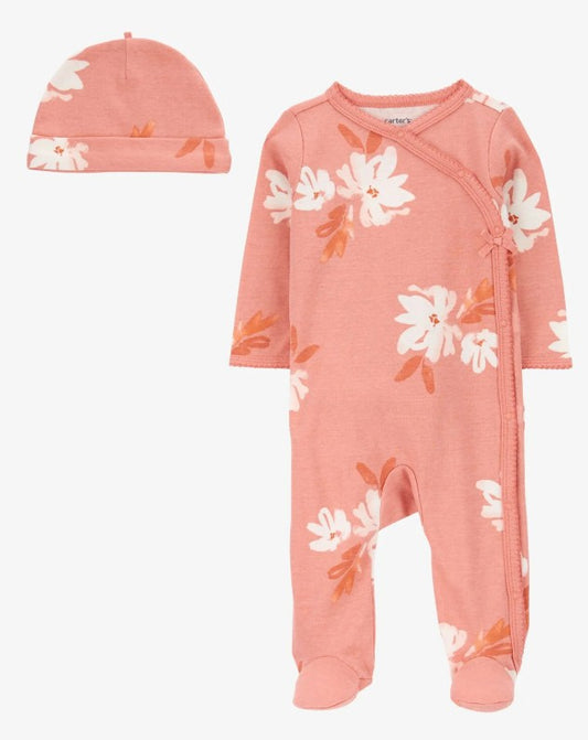 Pijama e Conjunto Floral Com Touca Carter's