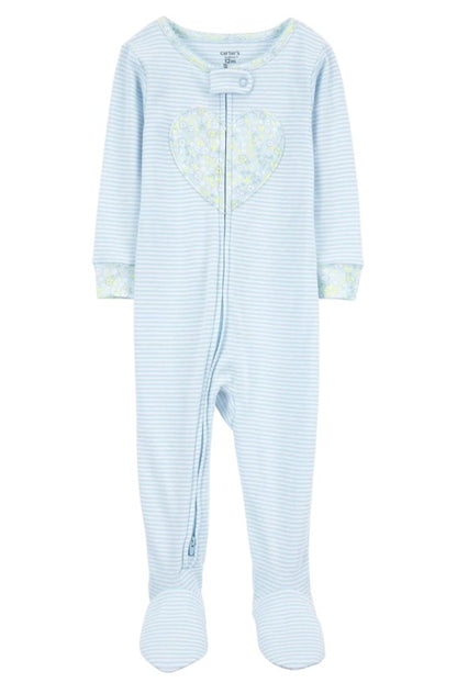 Pijama de Algodão Listrado com Coração Carter's