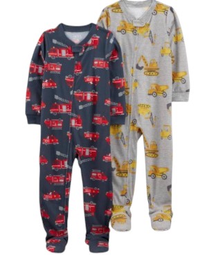 Conjunto com 2 Pijamas Poliéster/Algodão Bombeiro e Trator Carter's