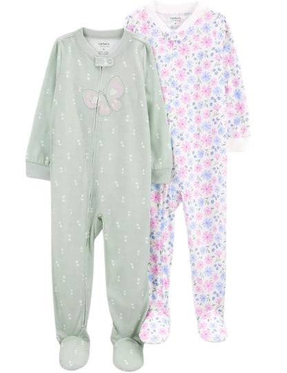 Conjunto 2 Pijamas Poliéster/Algodão Floral e Borboleta Carter's