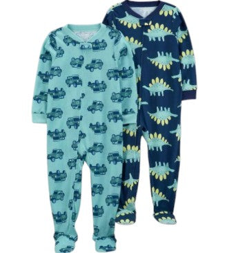 Conjunto com 2 Pijamas Poliéster/Algodão Carros e Dino Carter's