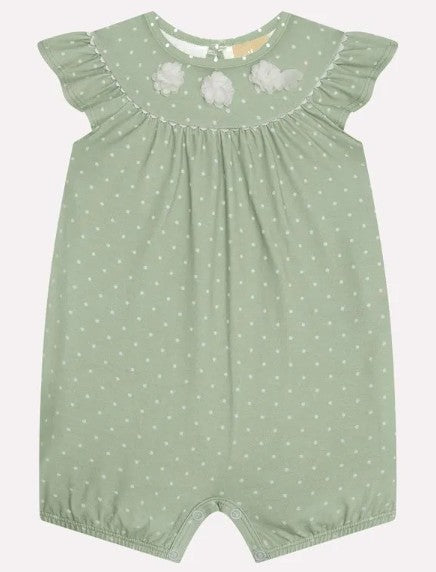 Macaquinho Bebê Menina Verde Póa Milon